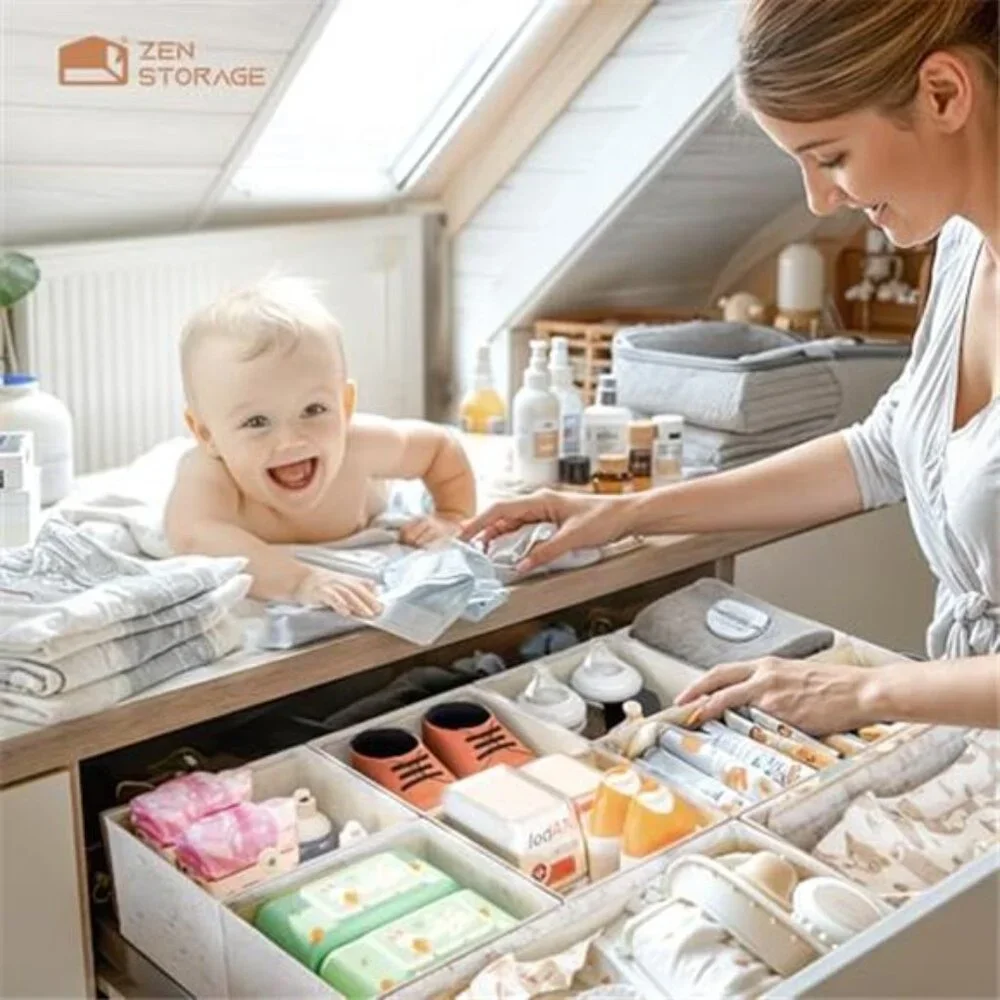 drawer organizer baby clothes storage bins nursery dresser dividers 12 pack